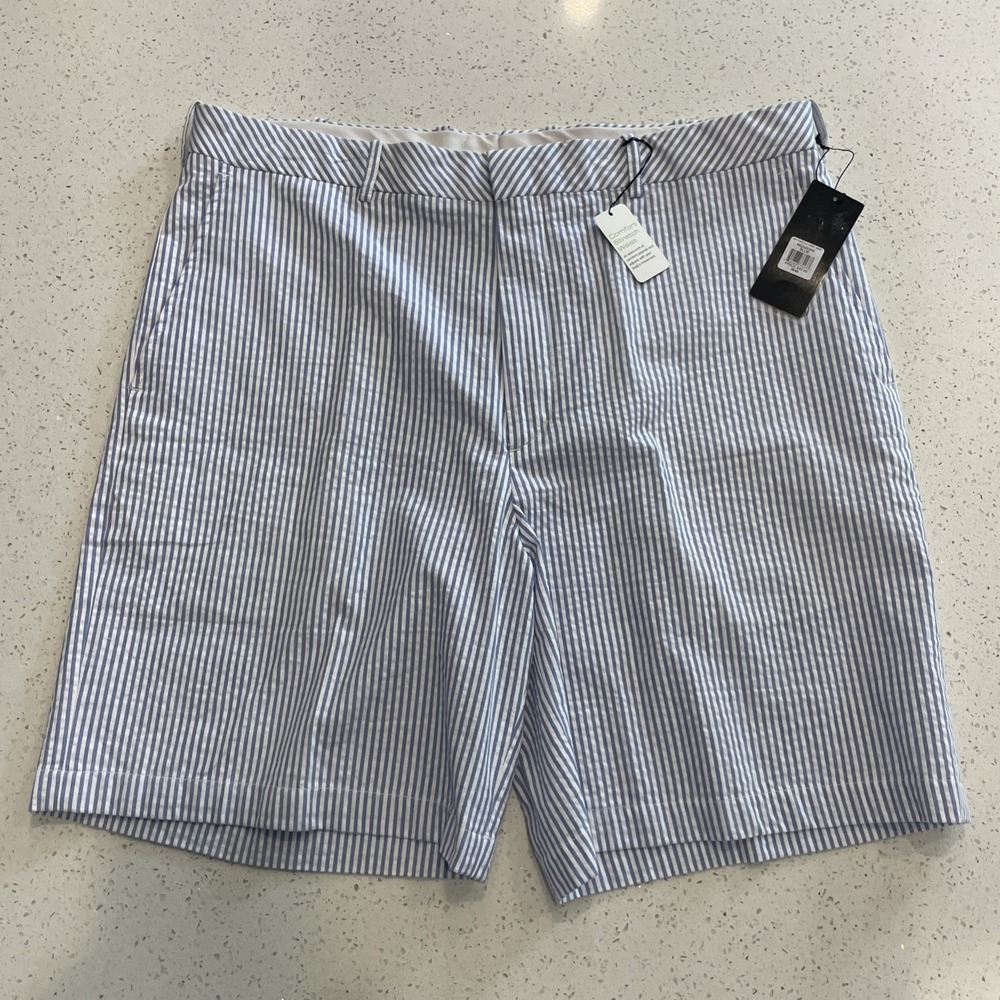 NWT Walter Hagen Golf Shorts Men's 40 Blue Clubhouse Seersucker 9"